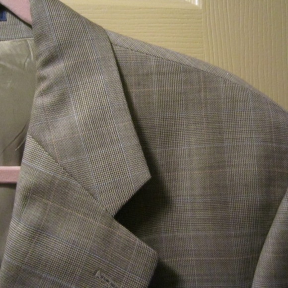 CHAPS RALPH LAUREN TAN PLAID SUIT JKT BLAZER 42R - Picture 3 of 8